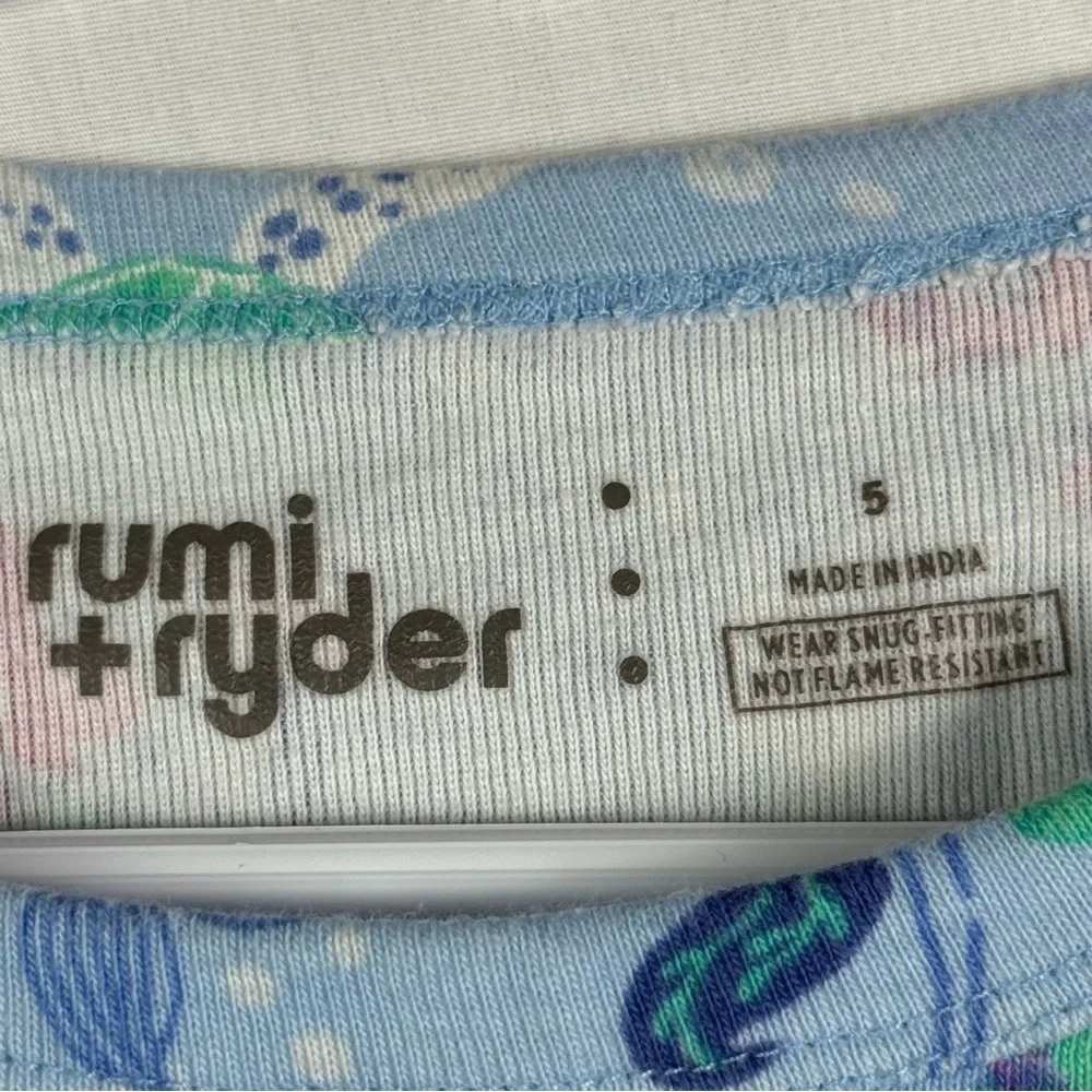 Rumi & Ryder Blue Mermaid Patterned Shirt Girls Size S
